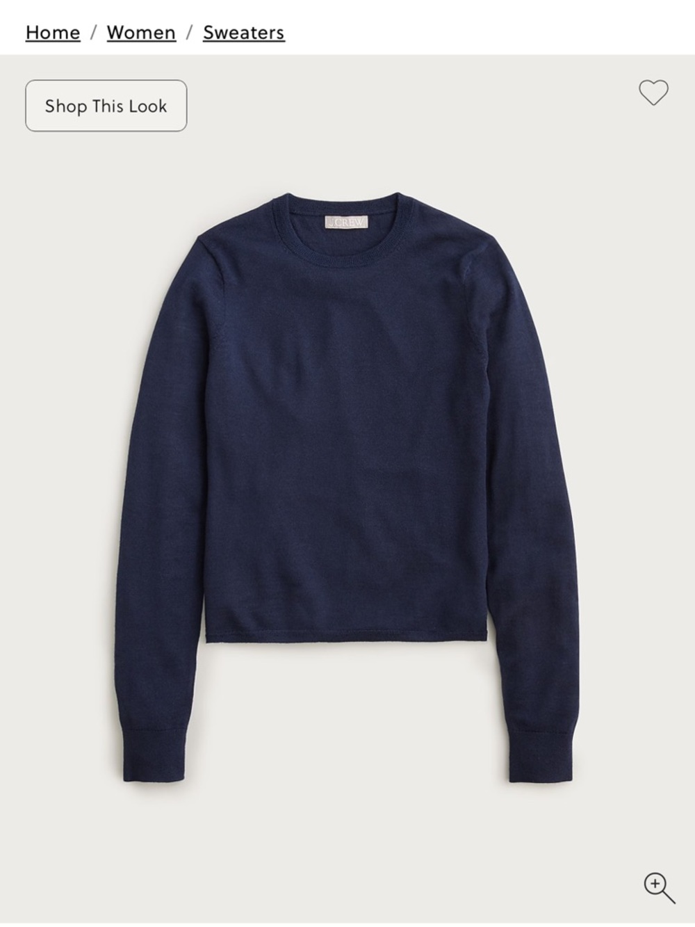 J Crew Carolyn fitted crewneck sweater in merino wool